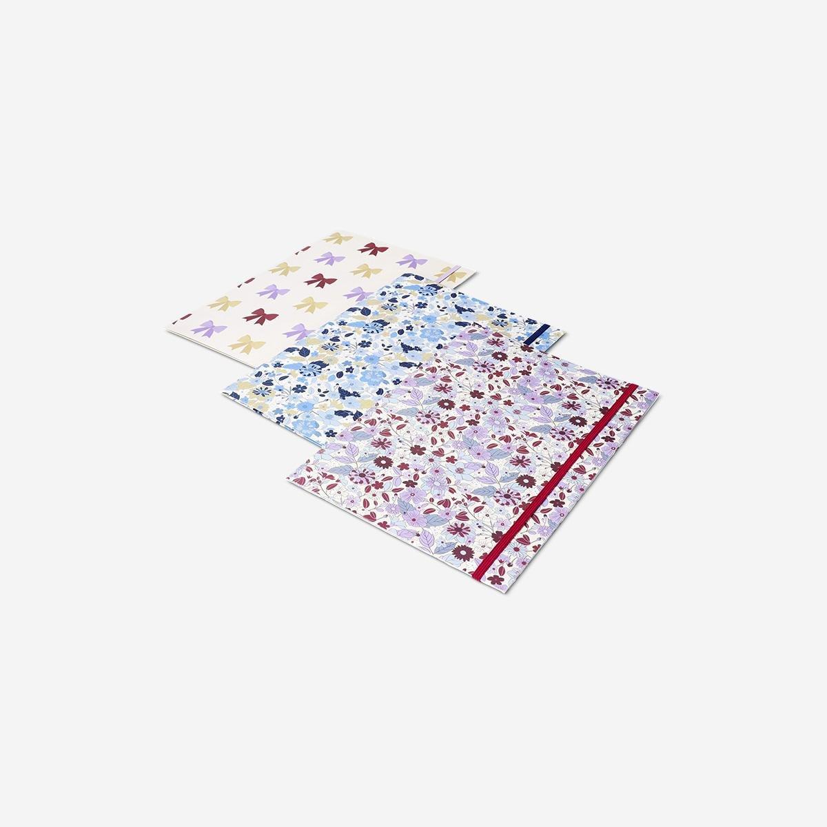 Multicolour Printed A4 Document Folders, 3 Pcs