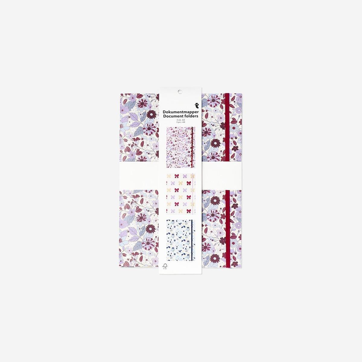 Multicolour Printed A4 Document Folders, 3 Pcs