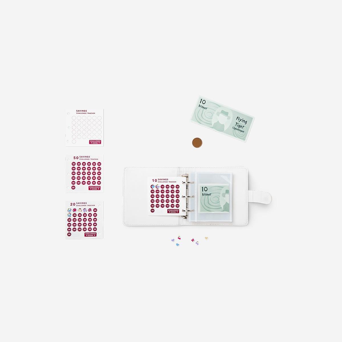 White Money Saving Challenge Book