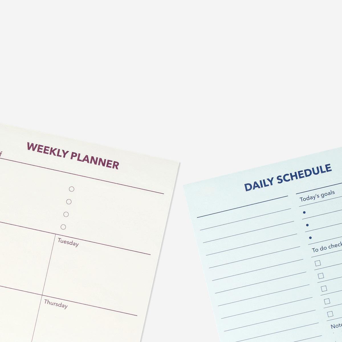 Multicolour Weekly And Daily Planner Pads, 2 Pcs