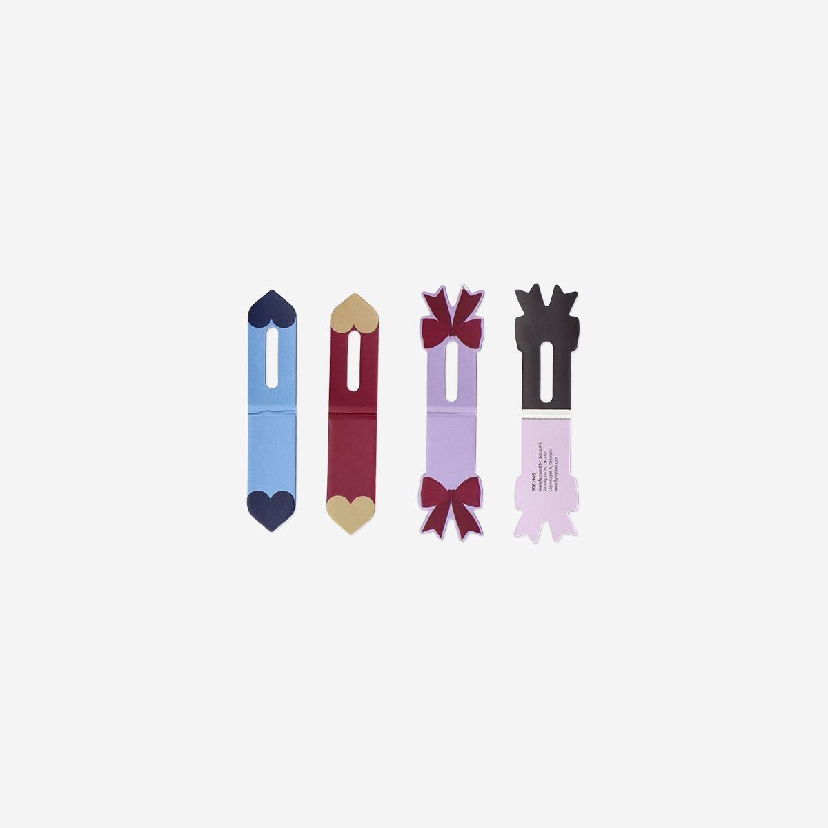 Multicolour Hearts And Bows Magnetic Bookmarks, 4 Pcs