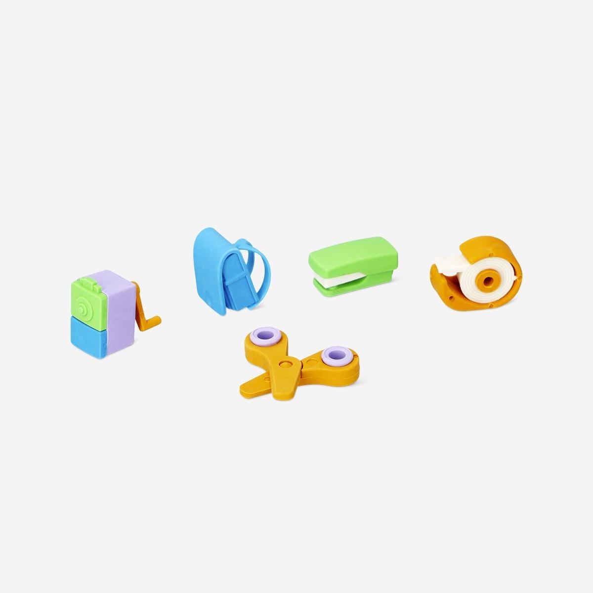 Multicolour Office Supply Erasers - 5 Pcs