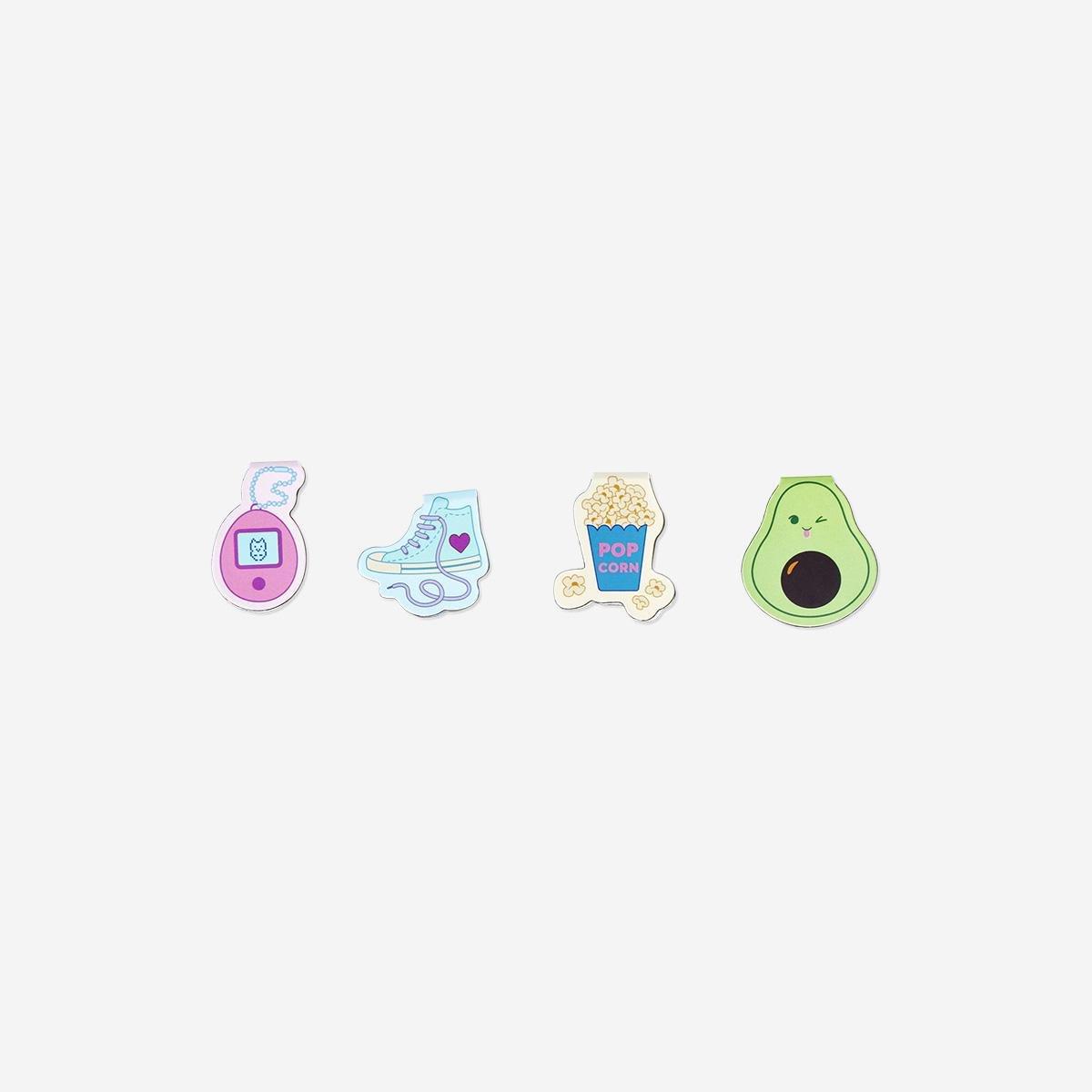 Multicolour Fun Magnetic Bookmarks - 4 Pcs
