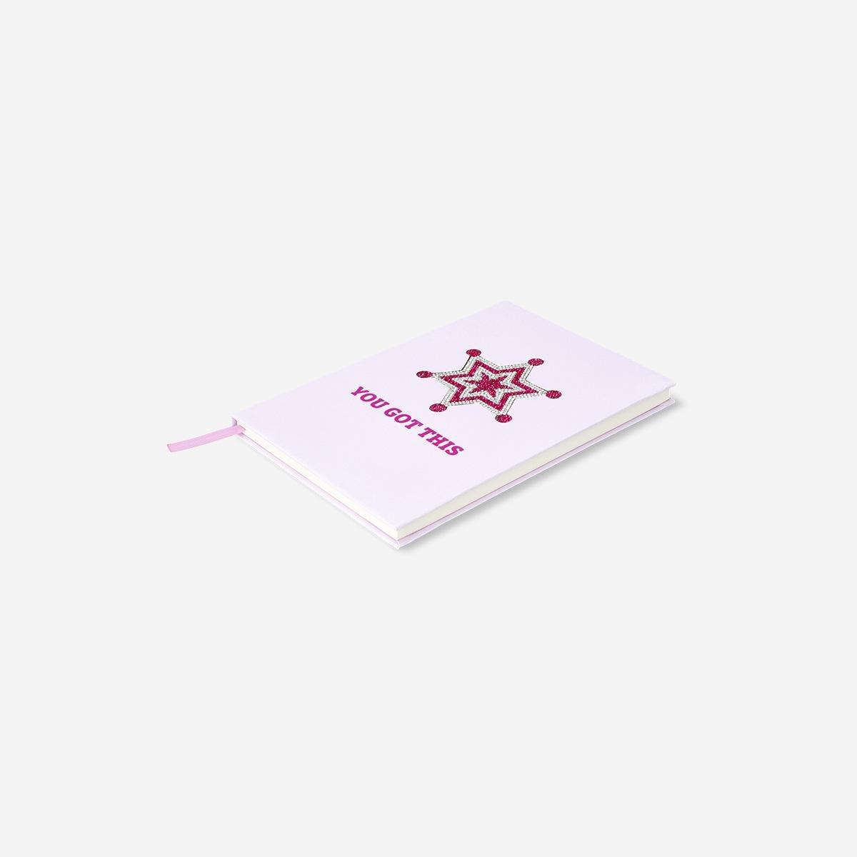 Pink A5 Notebook With Glitter Stone Cover