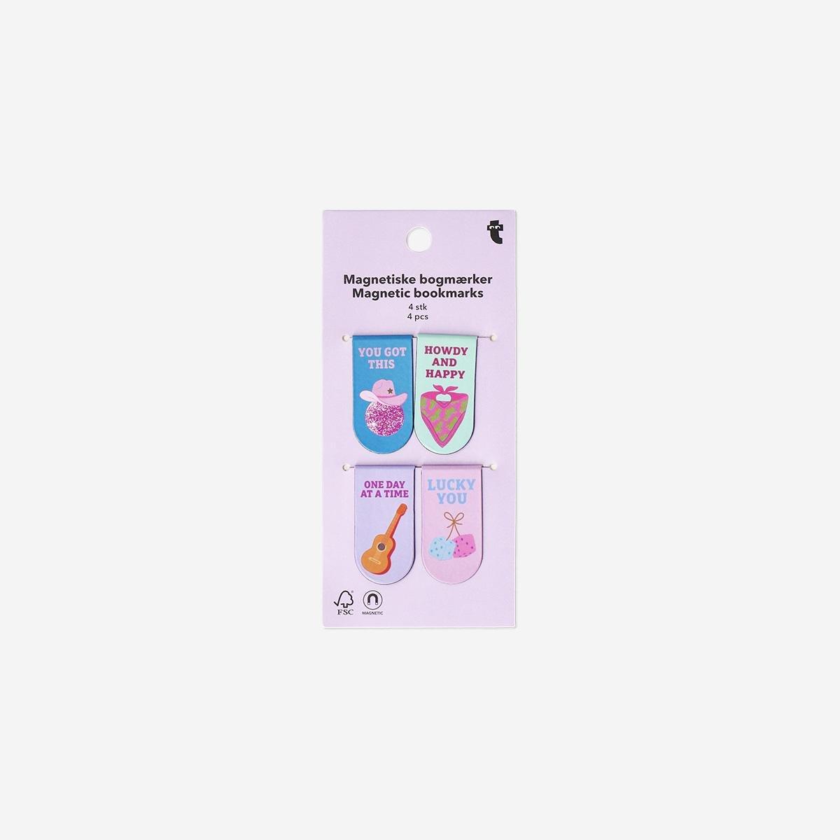 Multicolour Western Themed Magnetic Bookmarks - 4 Pcs