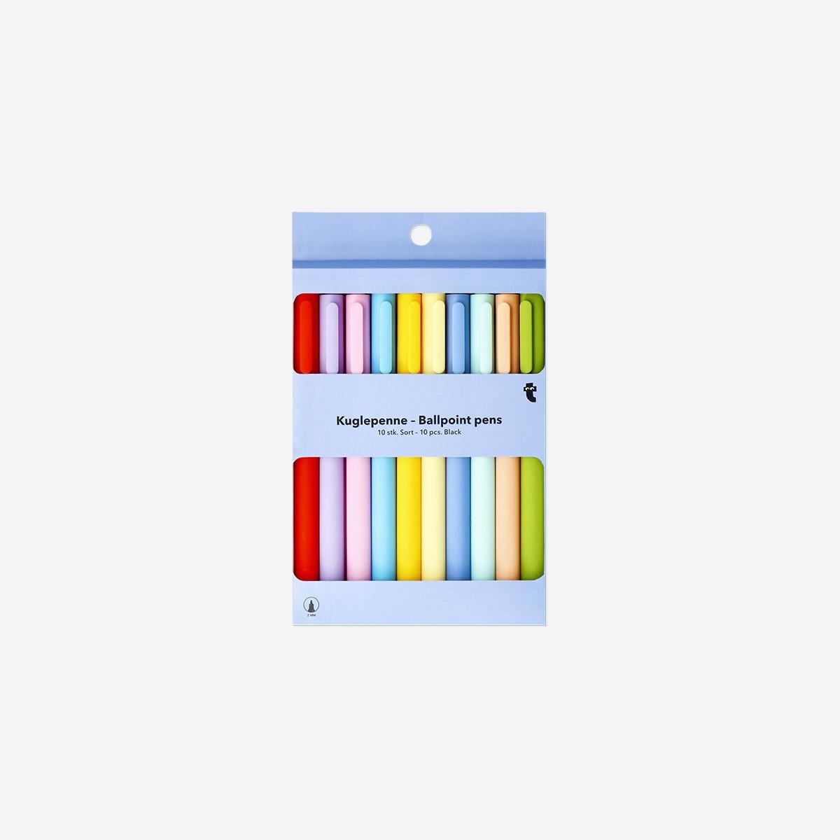 Multicolour Ballpoint Pens - 10 Pcs