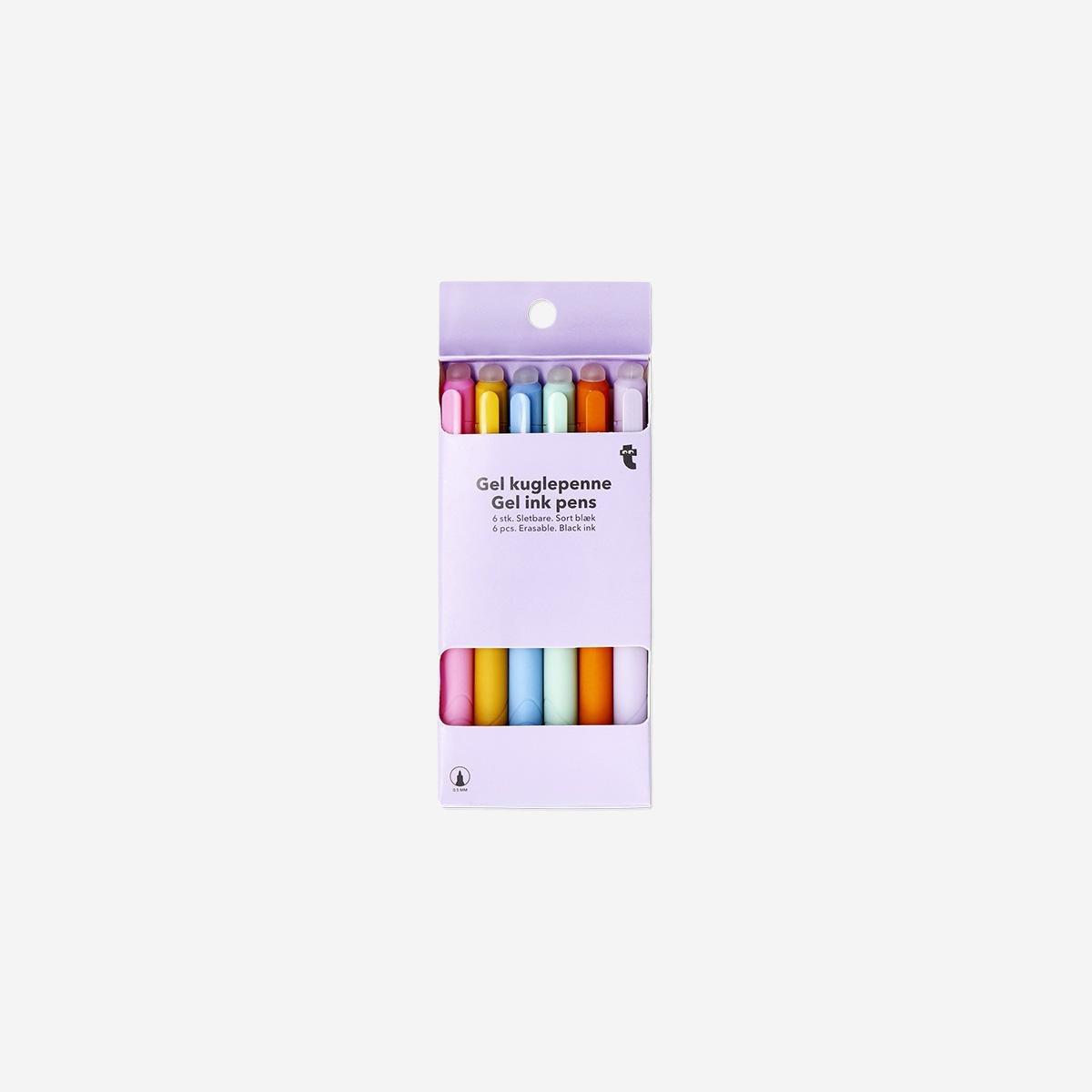 Multicolour Erasable Gel Ink Pens - 6 Pcs