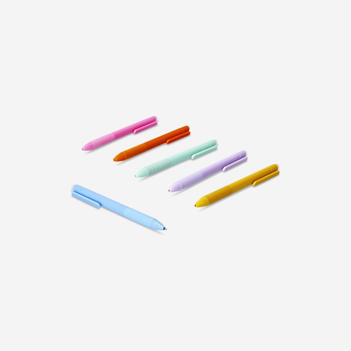 Multicolour Erasable Gel Ink Pens - 6 Pcs