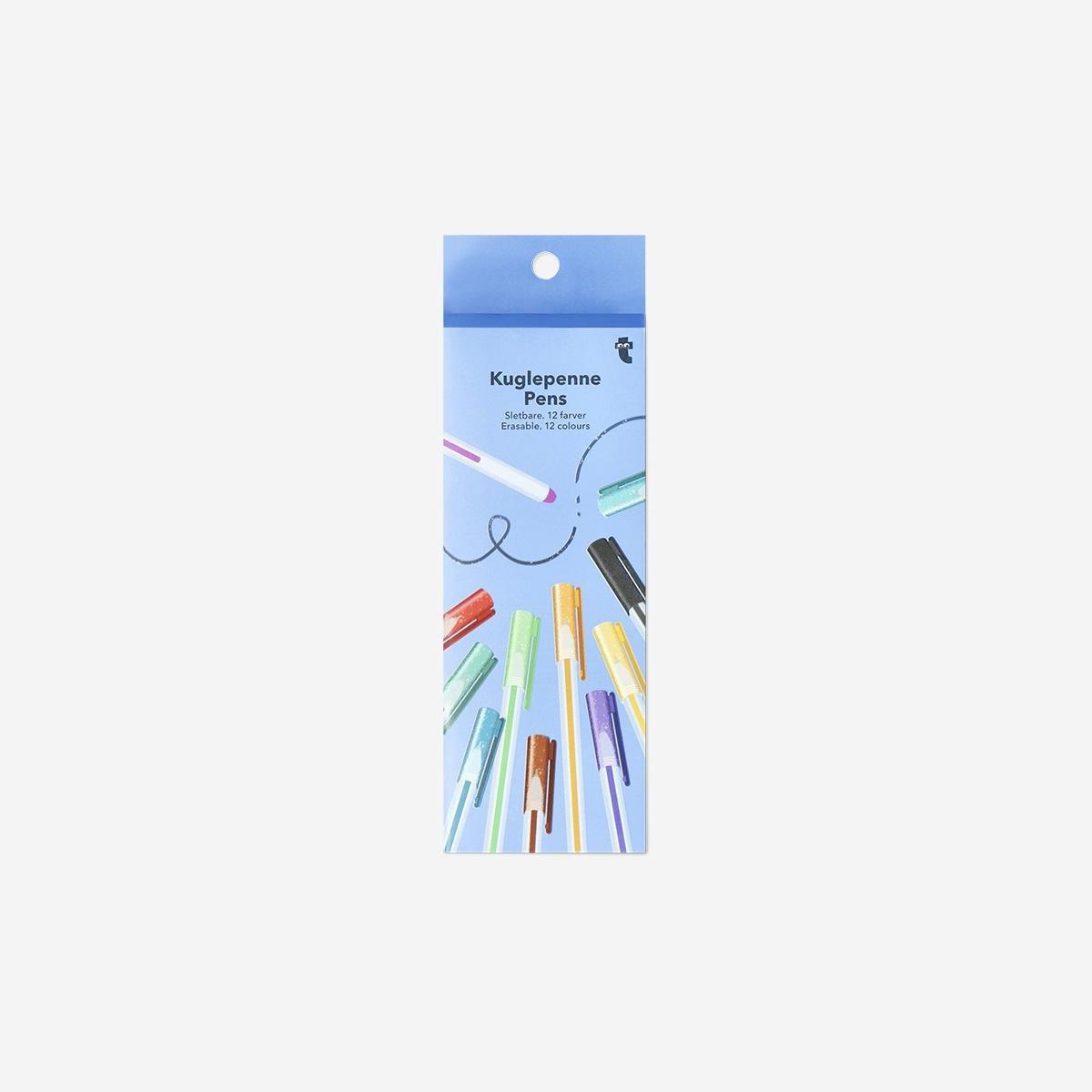 Multicolour Erasable Pens - 12 Pcs