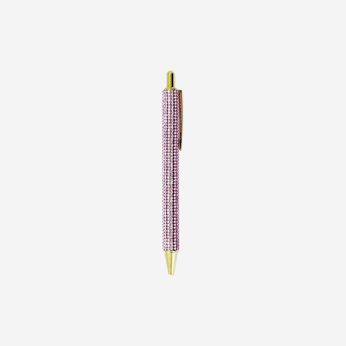 Pink Ballpoint Pen With Rhinestones - Black Ink