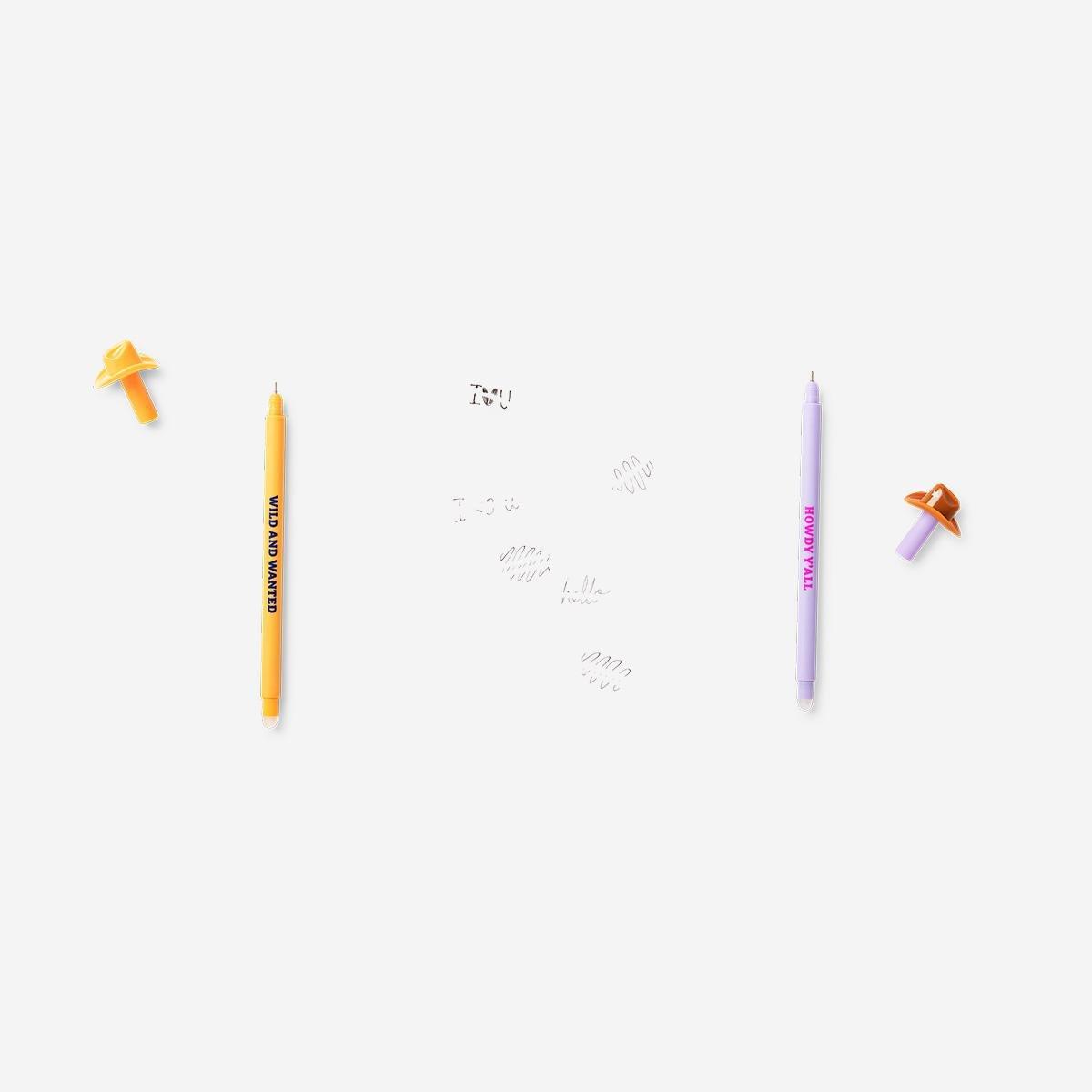 Multicolour Cowboy Hat Erasable Pens - 4 Pcs