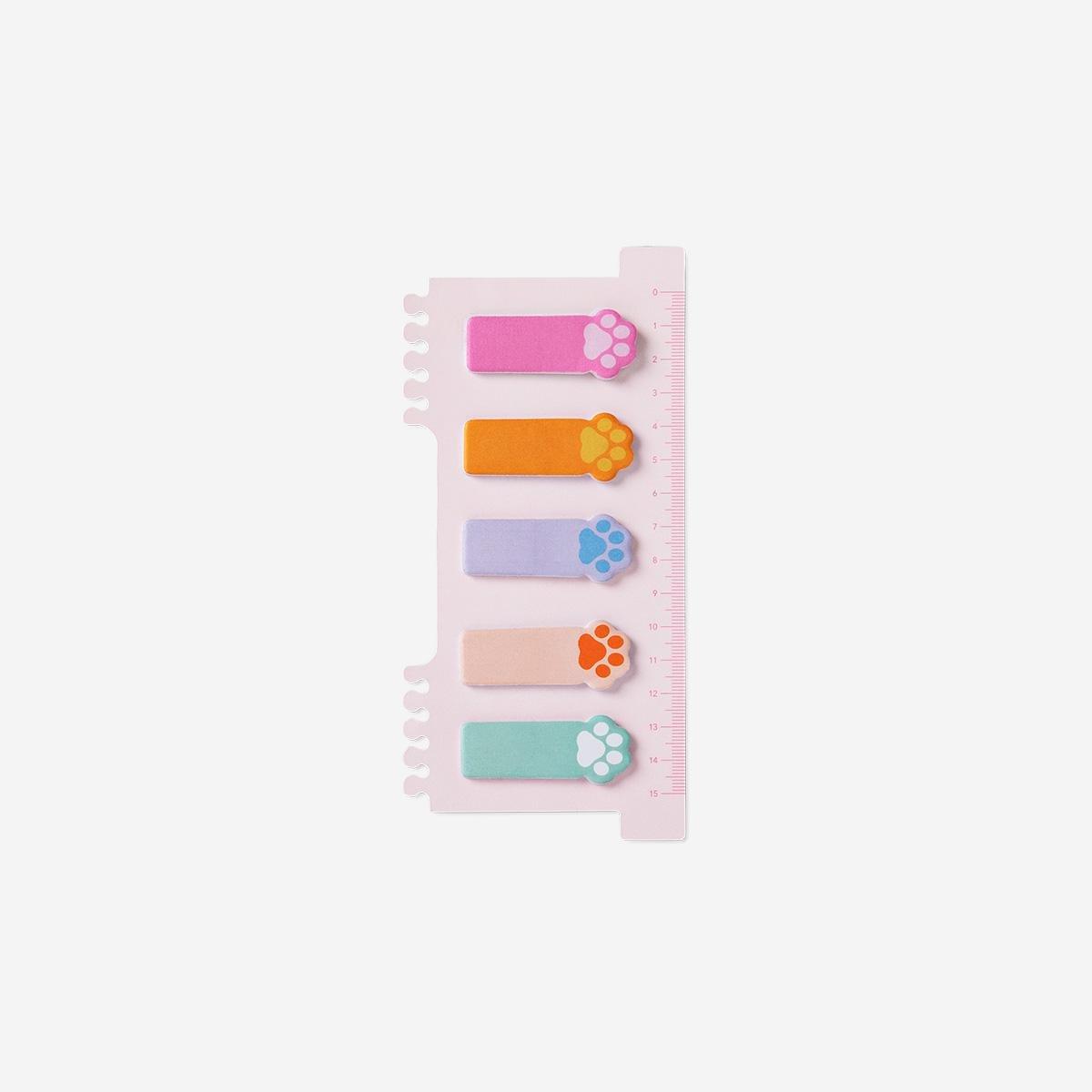 Multicolour Paw Icon Page Markers On Ruler