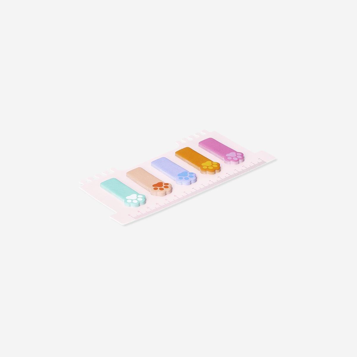 Multicolour Paw Icon Page Markers On Ruler