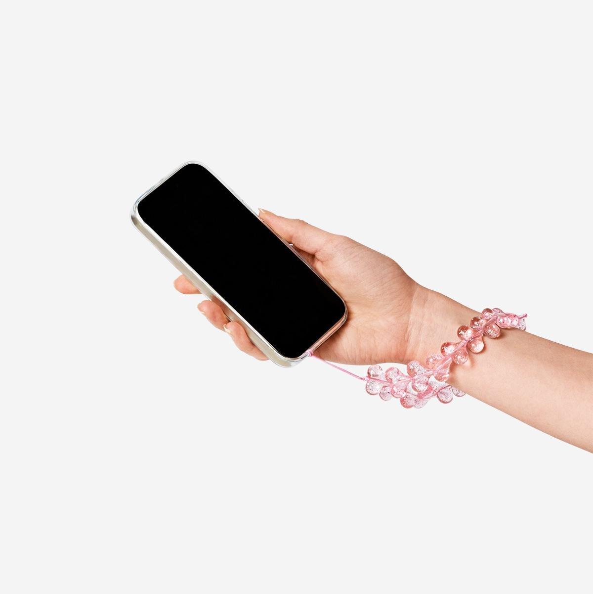 Pink Beaded Phone Charm