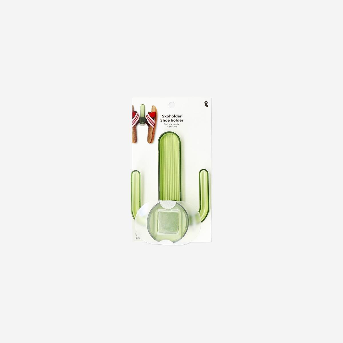Green Adhesive Cactus Shoe Holder