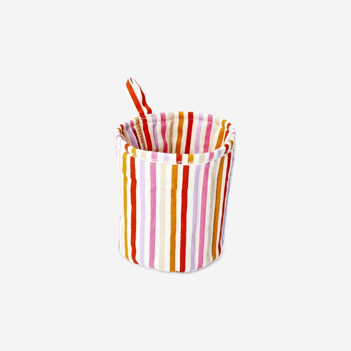 Multicolour Stripped Storage Basket - 17 Cm