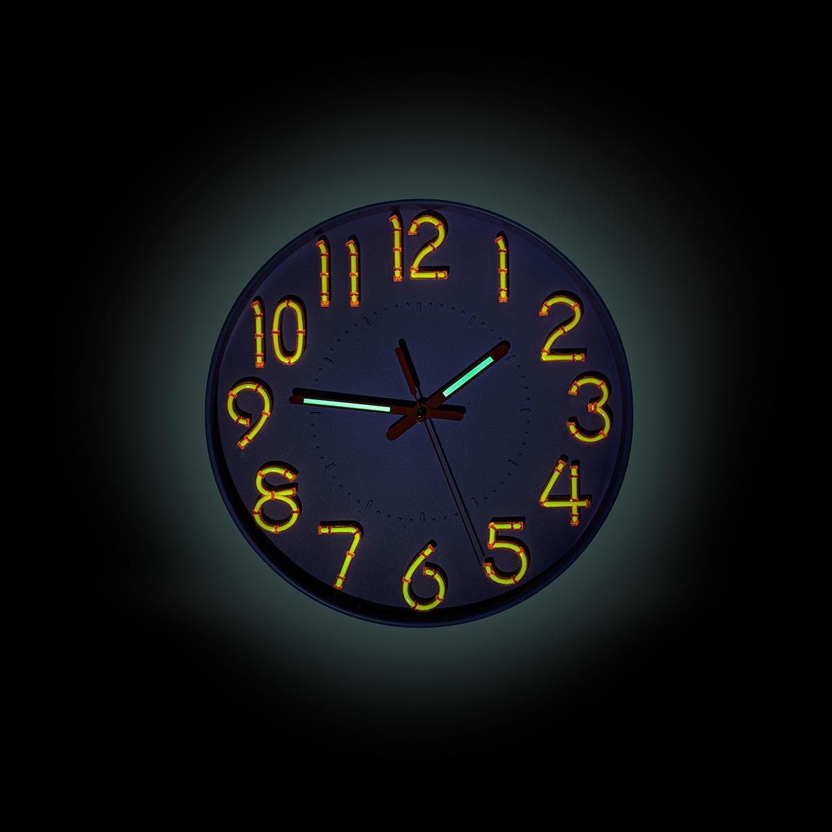 Multicolour Glow In The Dark Wall Clock - 30 Cm