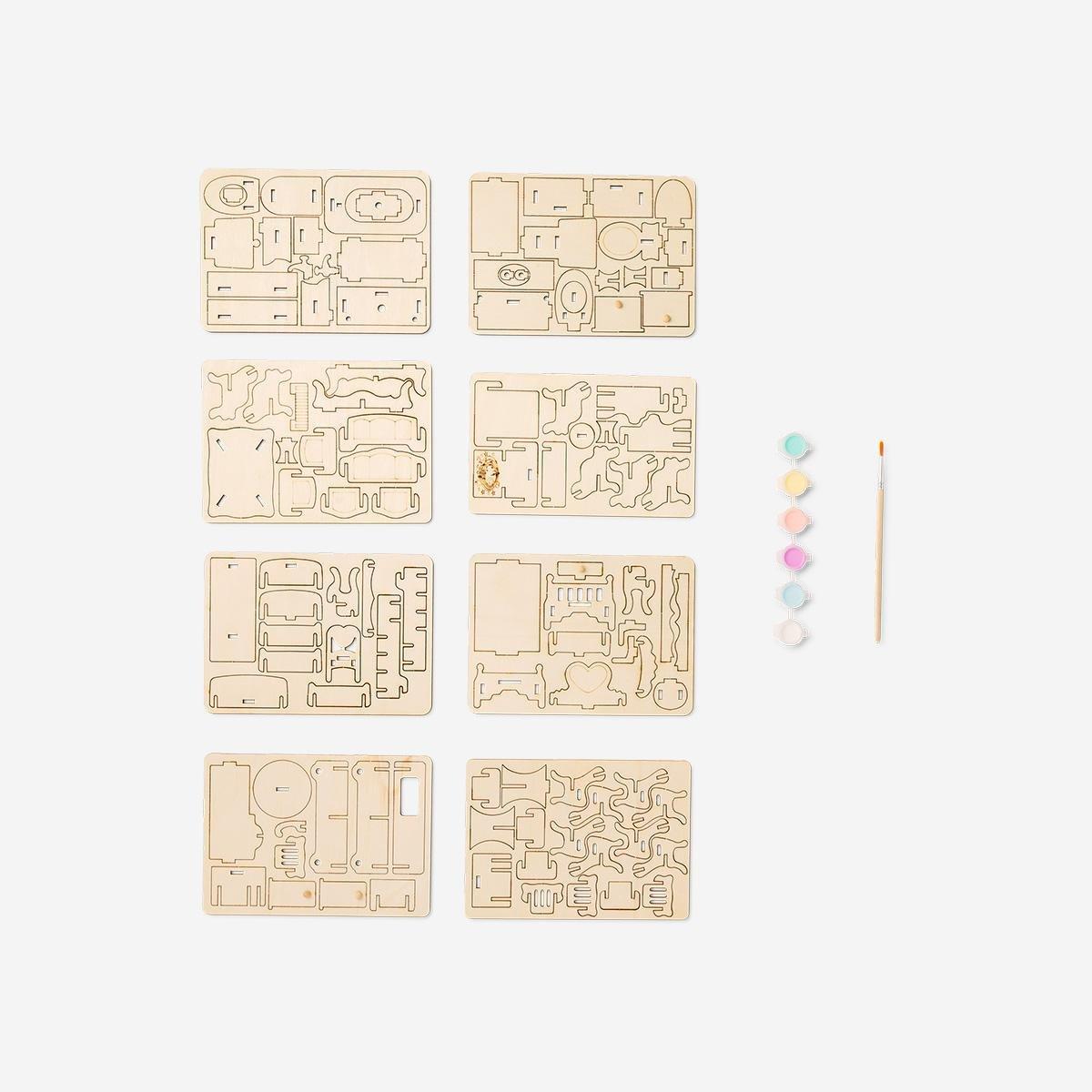 Multicolour Diy Doll House Furniture