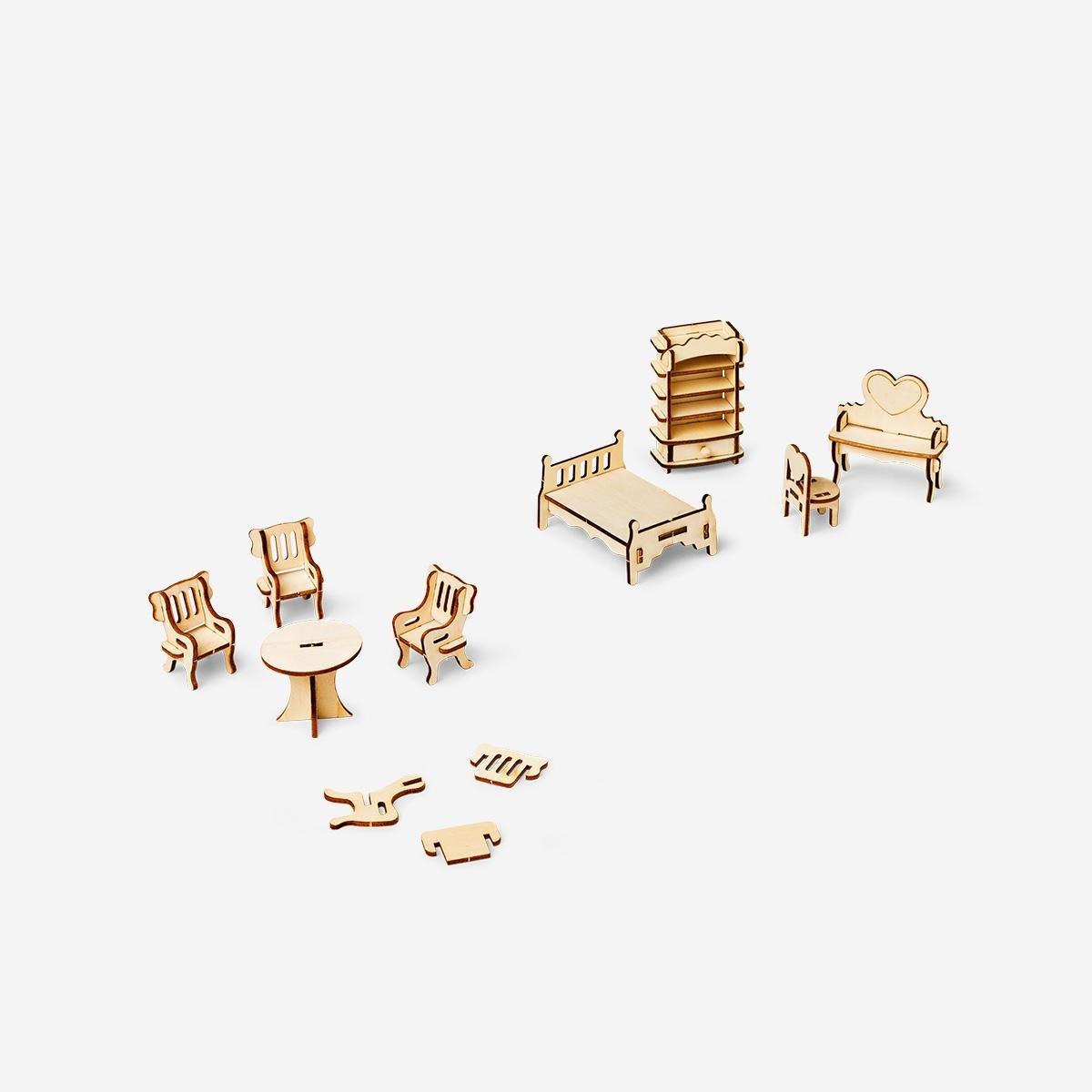 Multicolour Diy Doll House Furniture