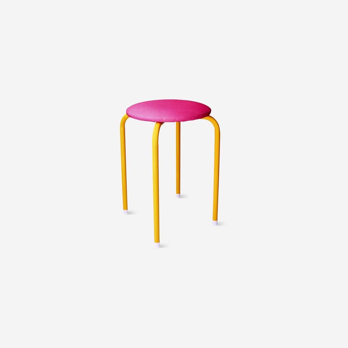 Multicolour Orange And Pink Stool