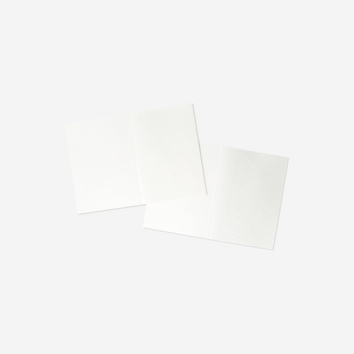 Multicolour A4 Lined And Grid Exercise Books - 2 Pcs