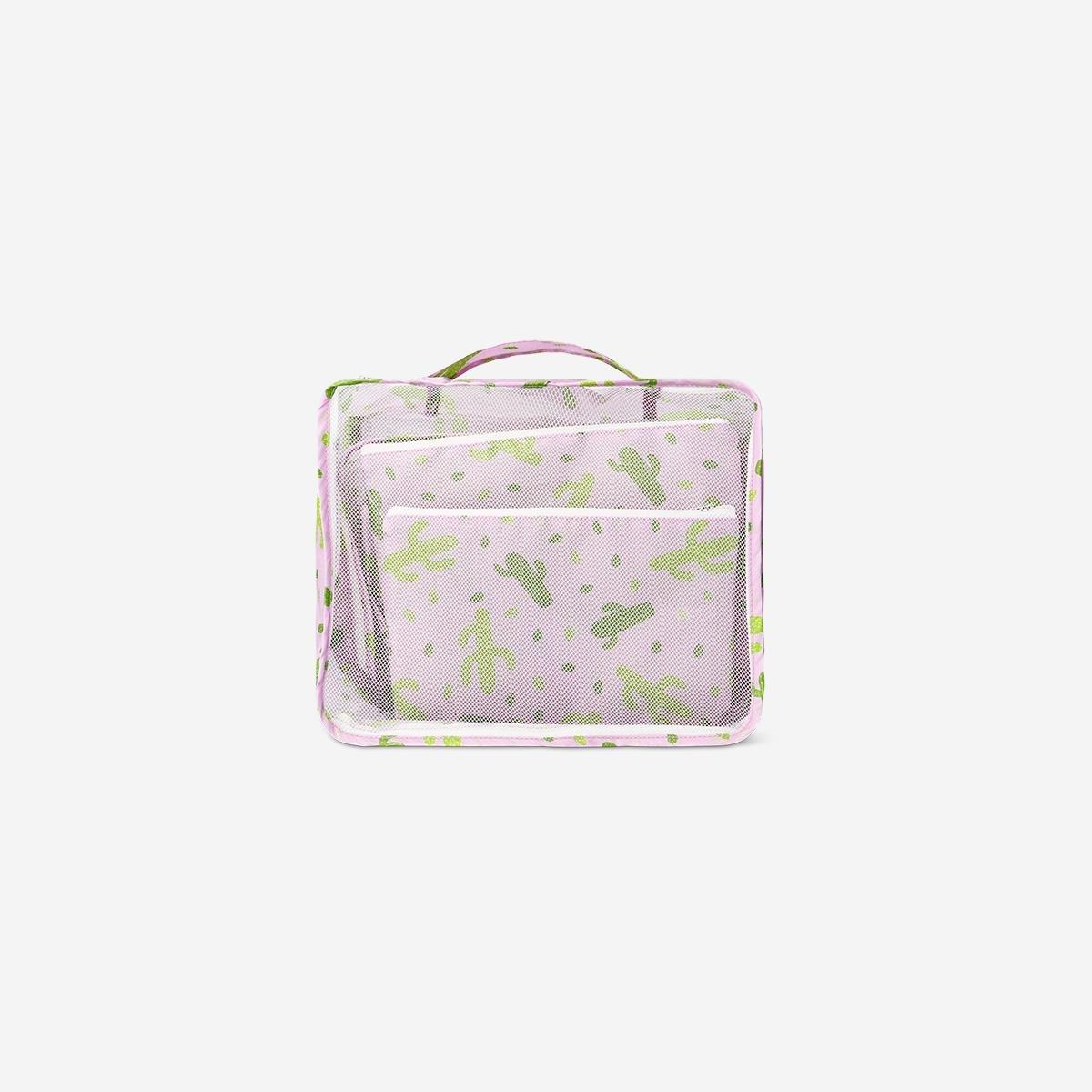Multicolour Cactus Print Organiser Bags - 5 Pcs