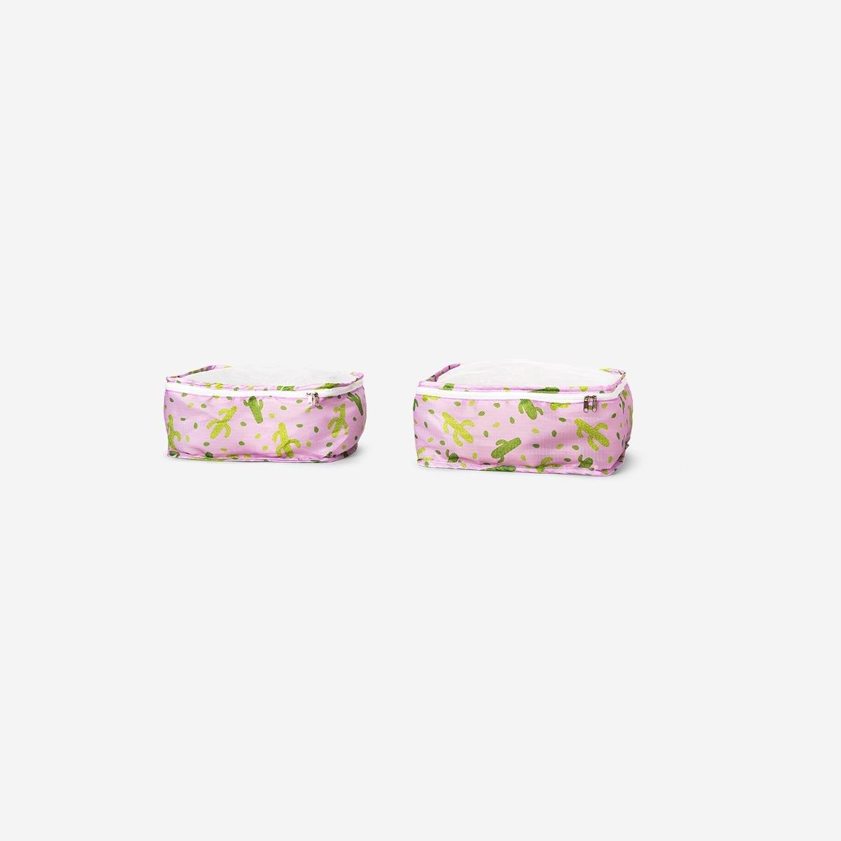 Multicolour Cactus Print Organiser Bags - 5 Pcs
