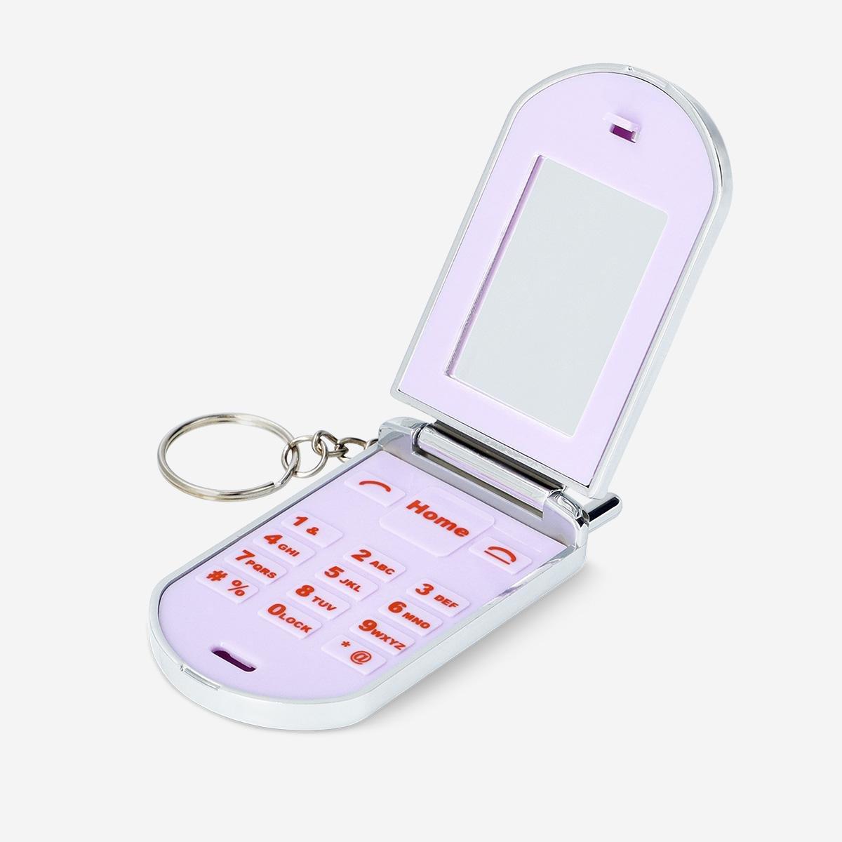 Multicolour Key Ring - Phone With Mirror