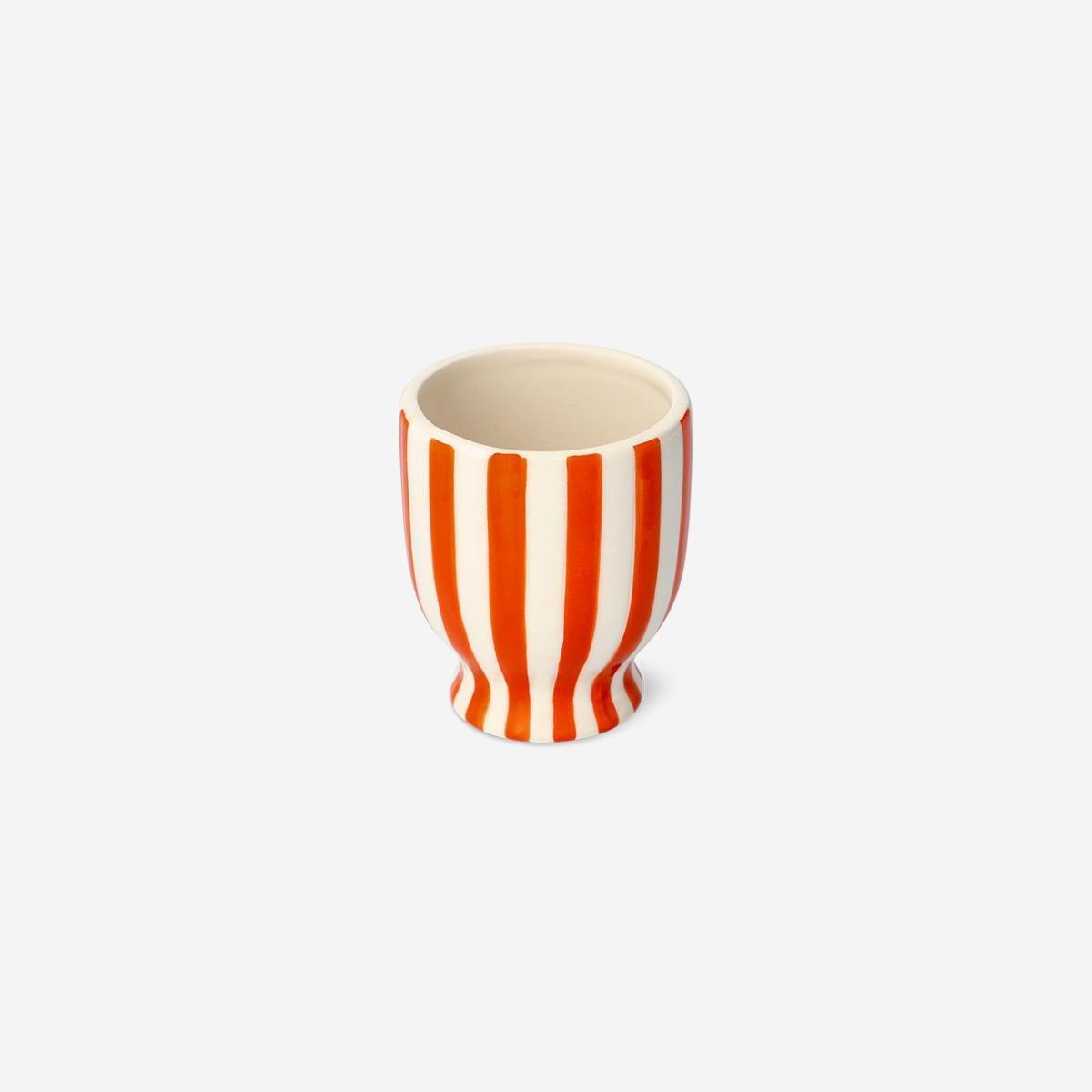 Orange Striped Flowerpot - Small