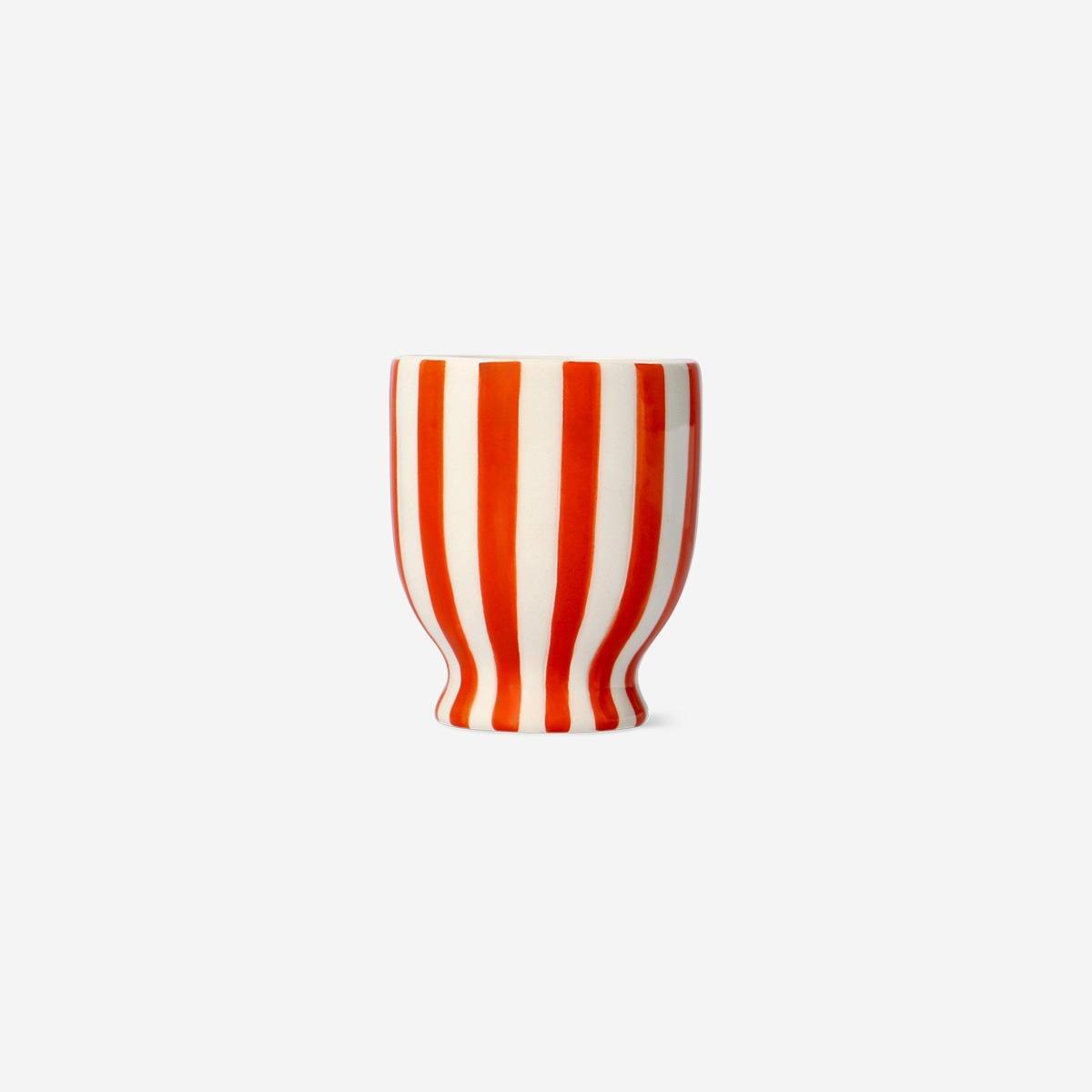 Orange Striped Flowerpot - Small