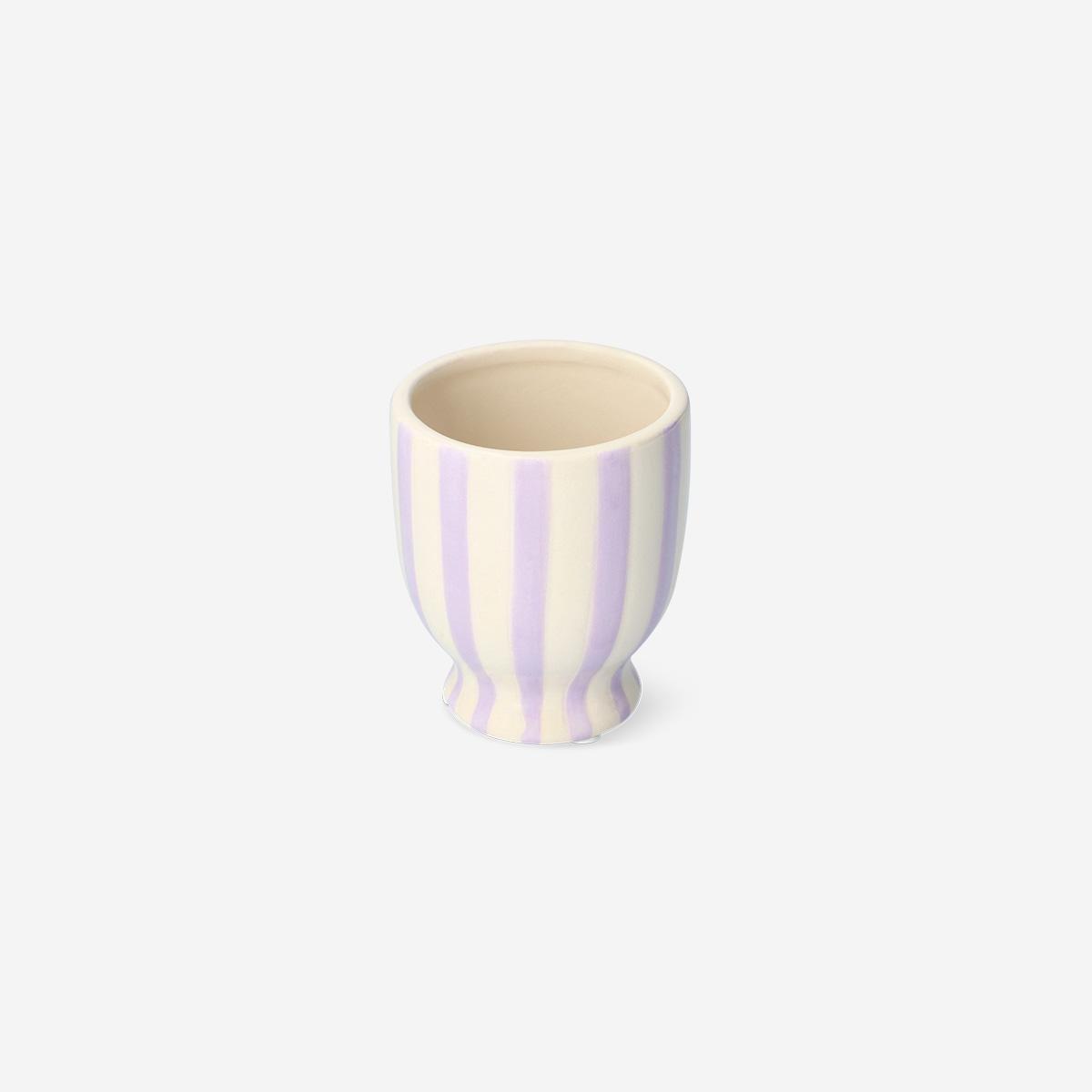 Purple Striped Flowerpot - Small