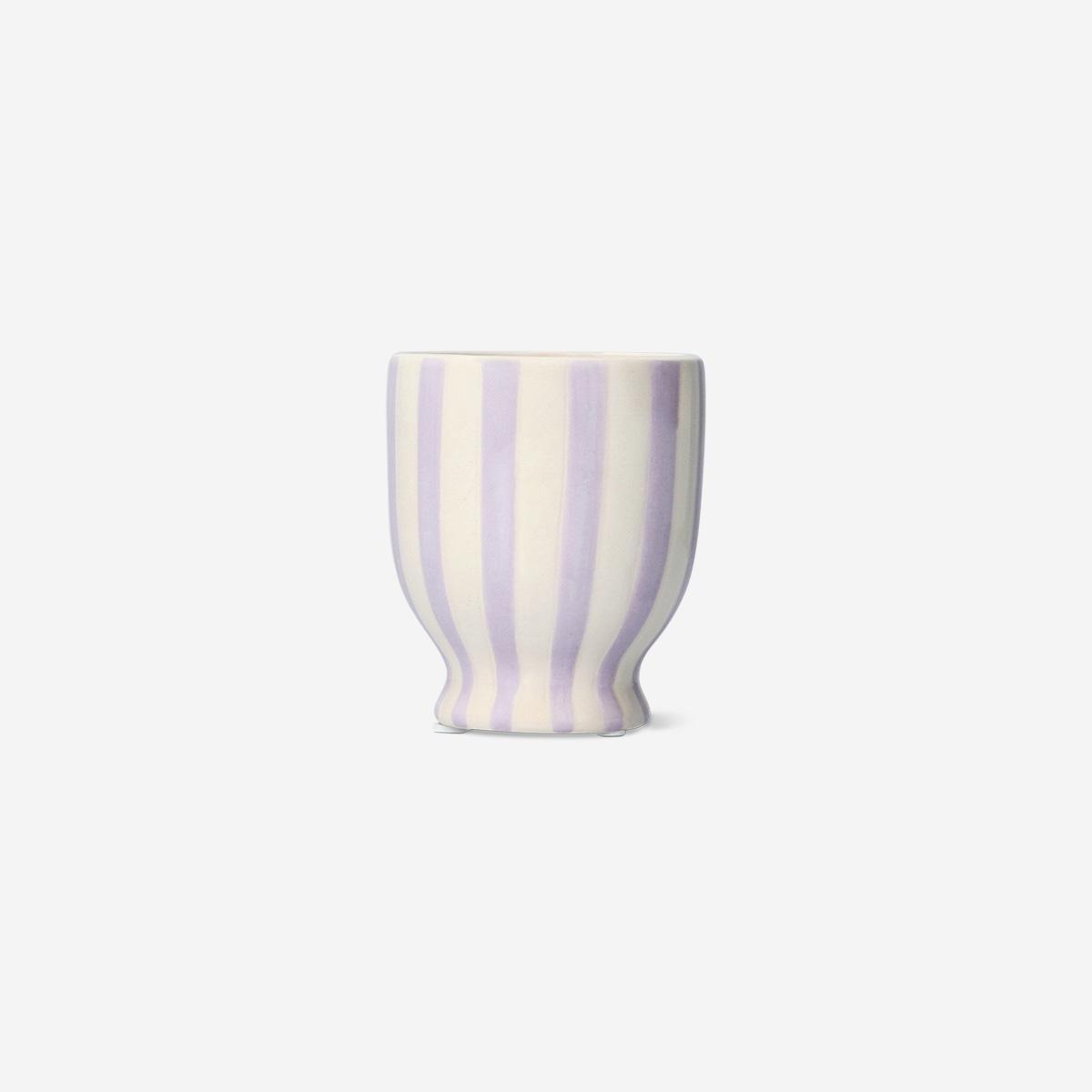 Purple Striped Flowerpot - Small