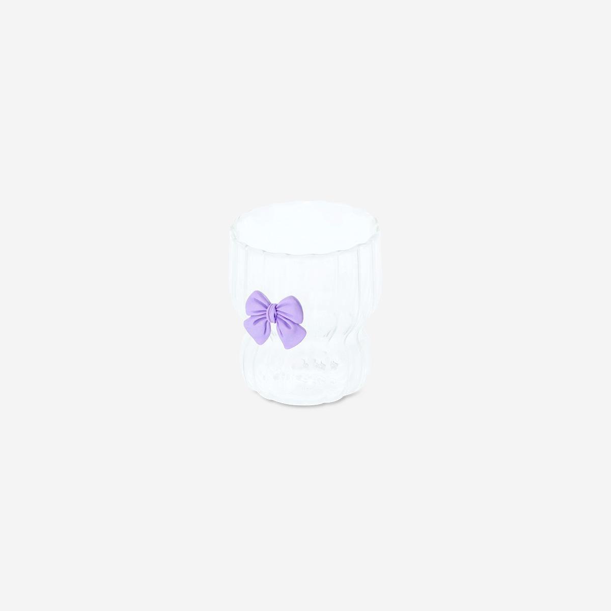 Purple Bow Drinking Glass - 280 Ml