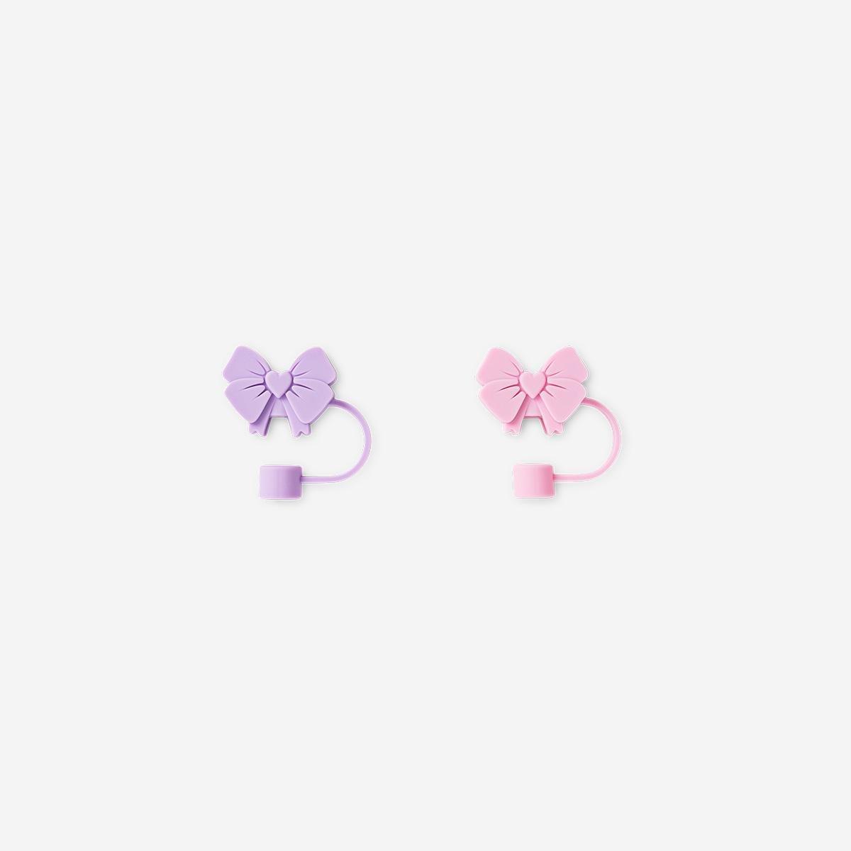 Multicolour Bow Straw Covers, 2 Pcs