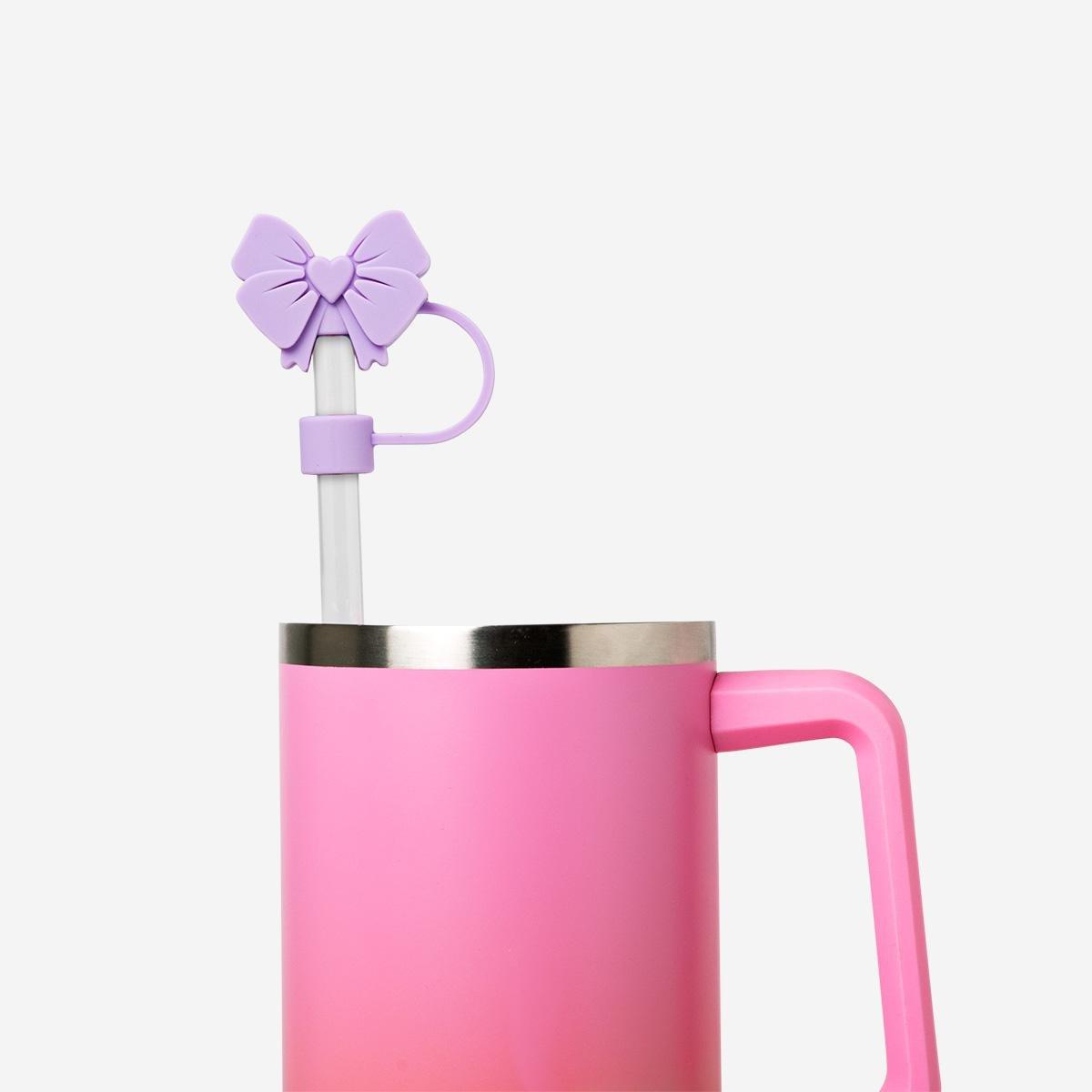 Multicolour Bow Straw Covers, 2 Pcs