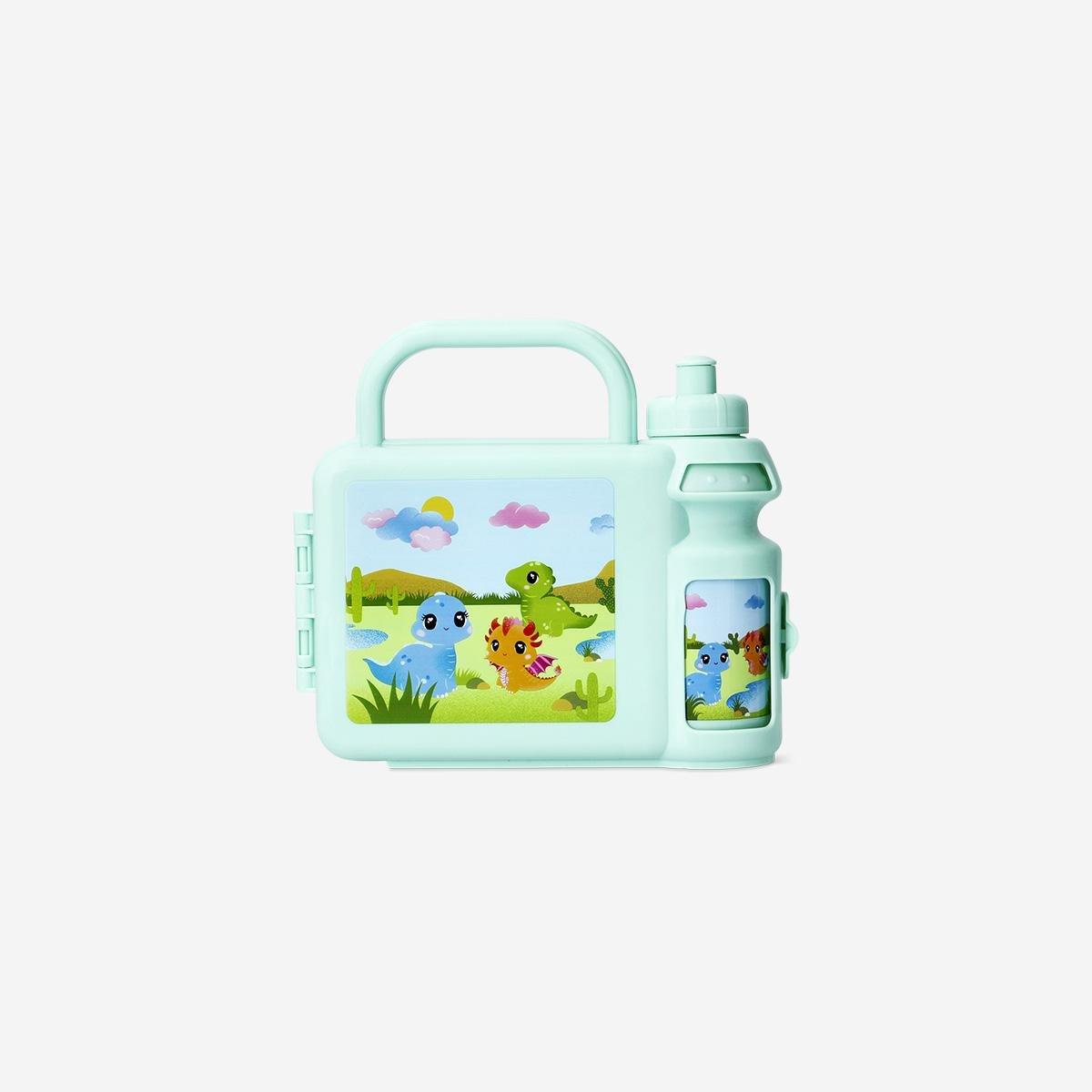 Multicolour Water Bottle Dinosaur Lunchbox Kit
