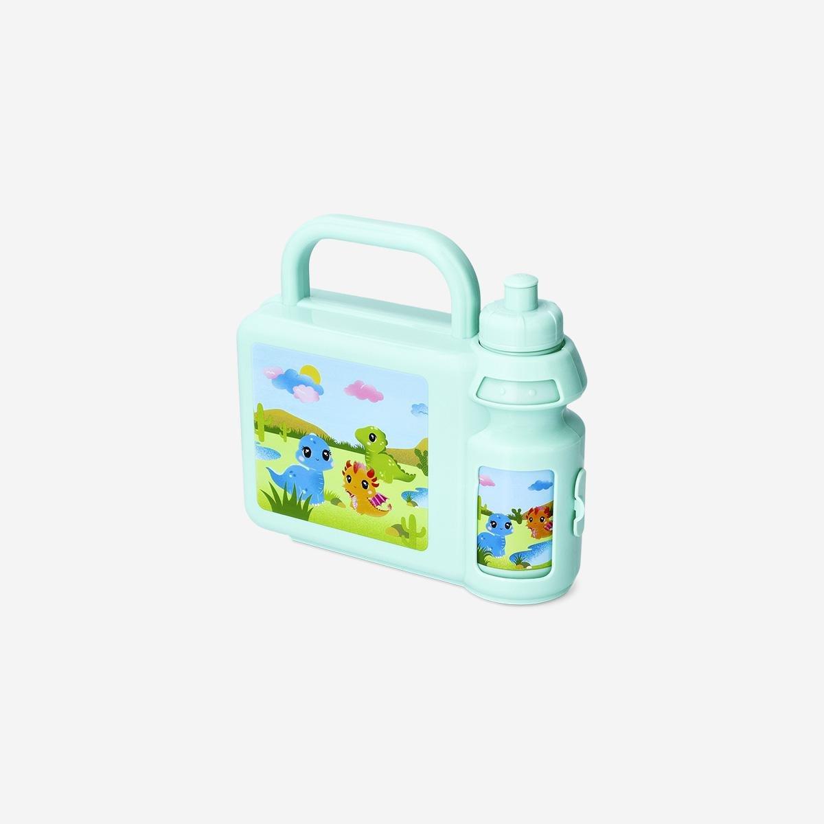 Multicolour Water Bottle Dinosaur Lunchbox Kit