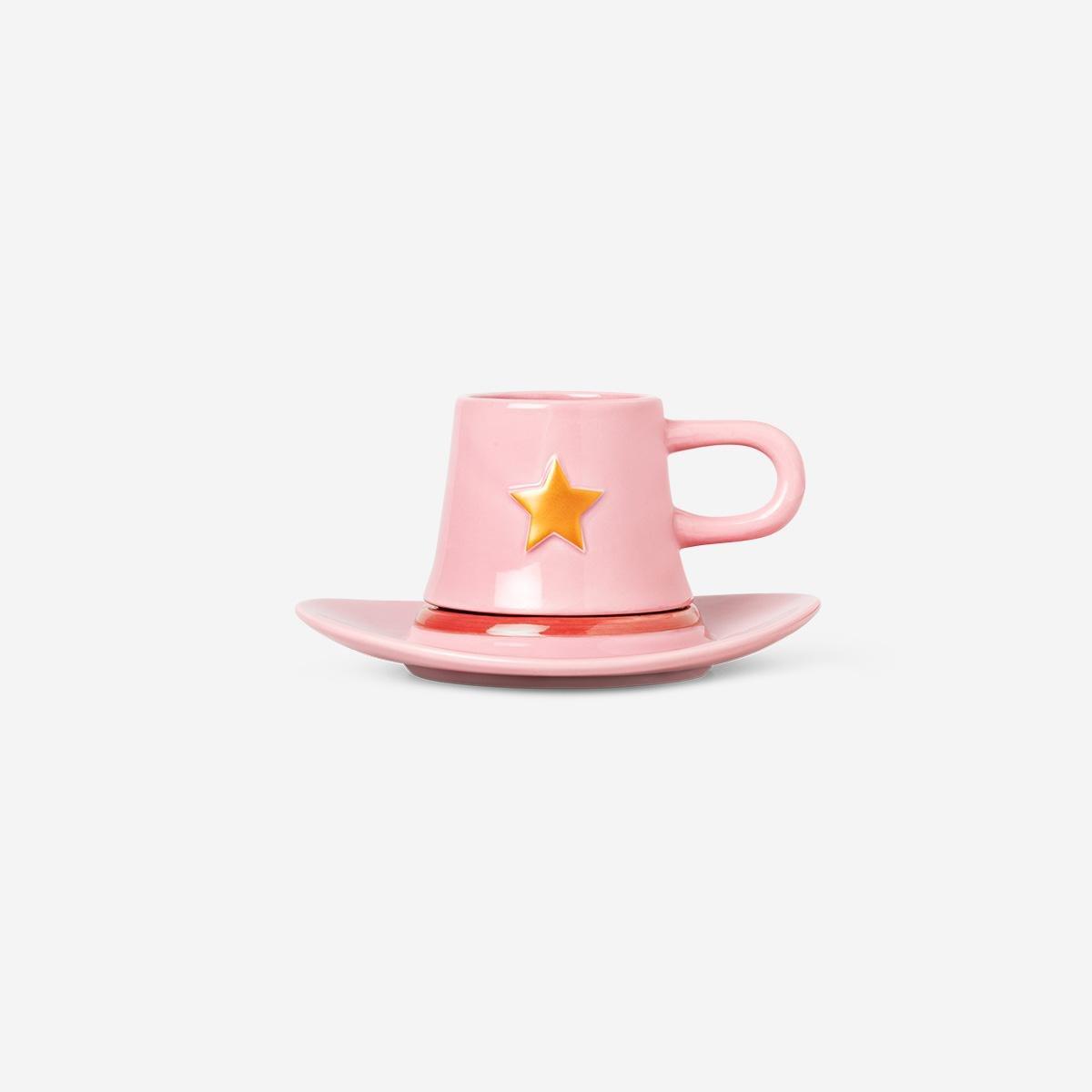 Pink Saucer Cowboy Hat Mug - 210 Ml