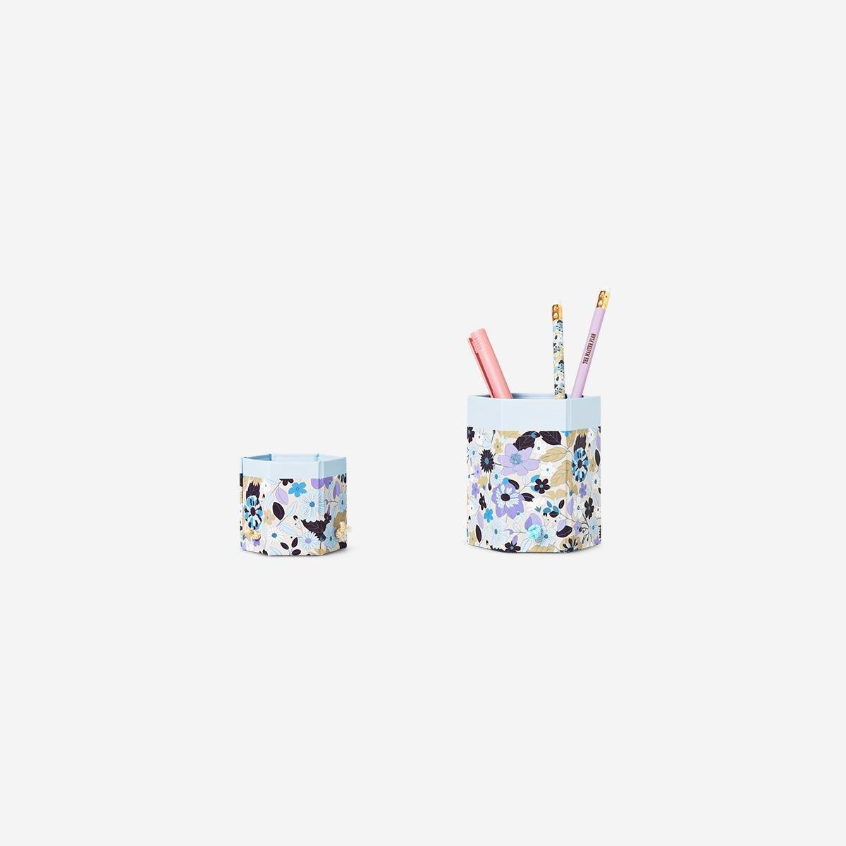 Multicolour Floral Pencil Holders, 2 Pcs