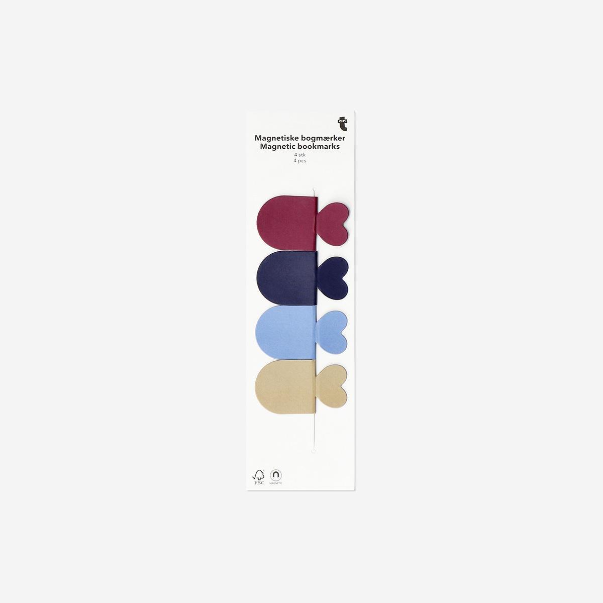 Multicolour Heart Magnetic Bookmarks, 4 Pcs