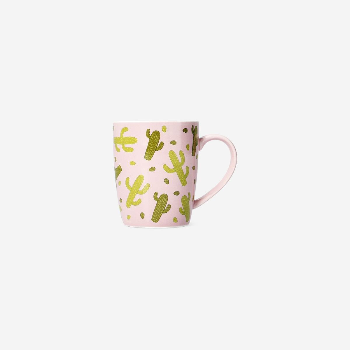 Multicolour Cactus Print Mug - 340 Ml