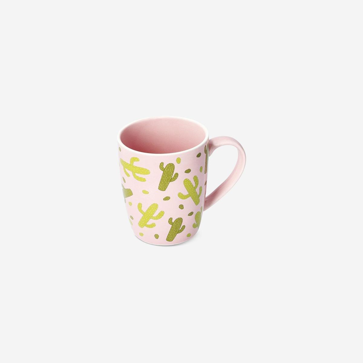 Multicolour Cactus Print Mug - 340 Ml