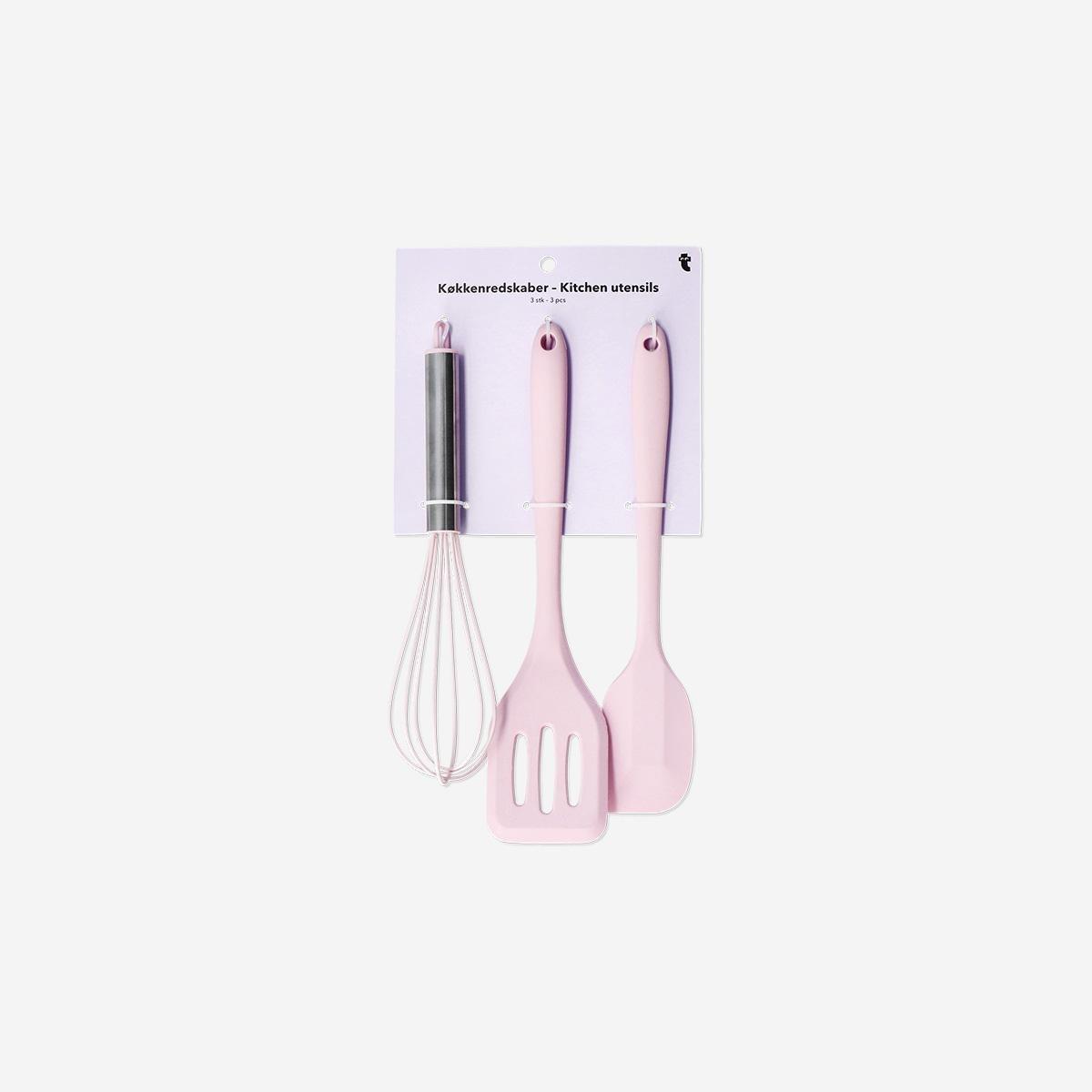 Pink Kitchen Utensils, 3 Pcs