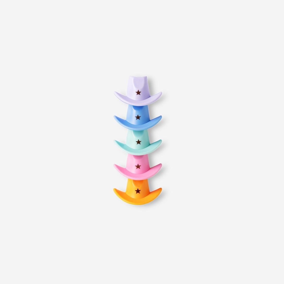 Multicolour Stackable Cowboy Hat Highlighters - 5 Pcs