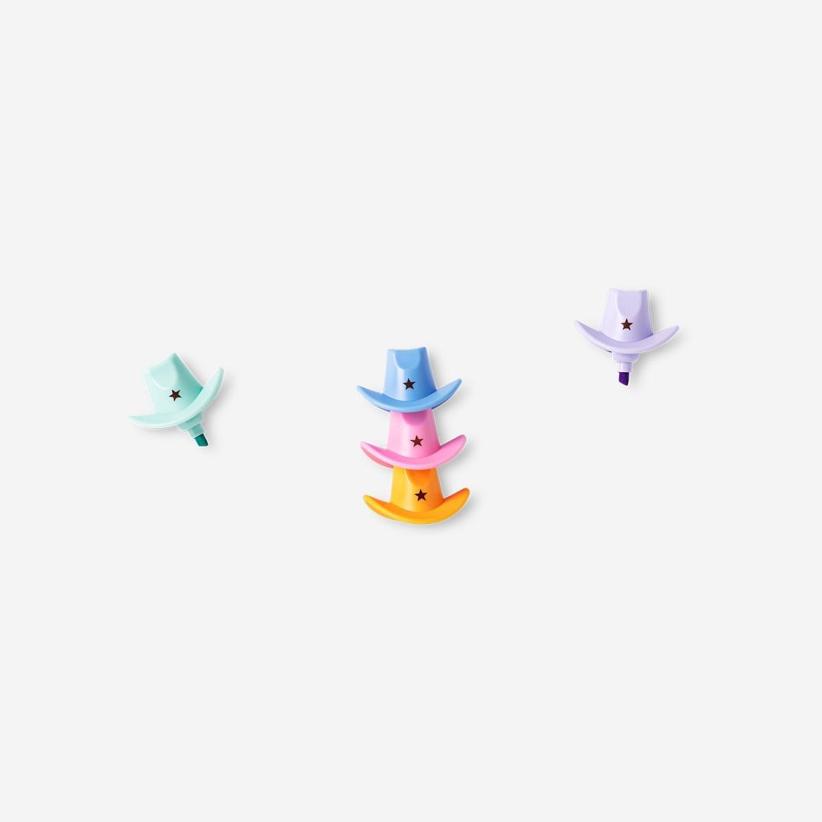 Multicolour Stackable Cowboy Hat Highlighters - 5 Pcs