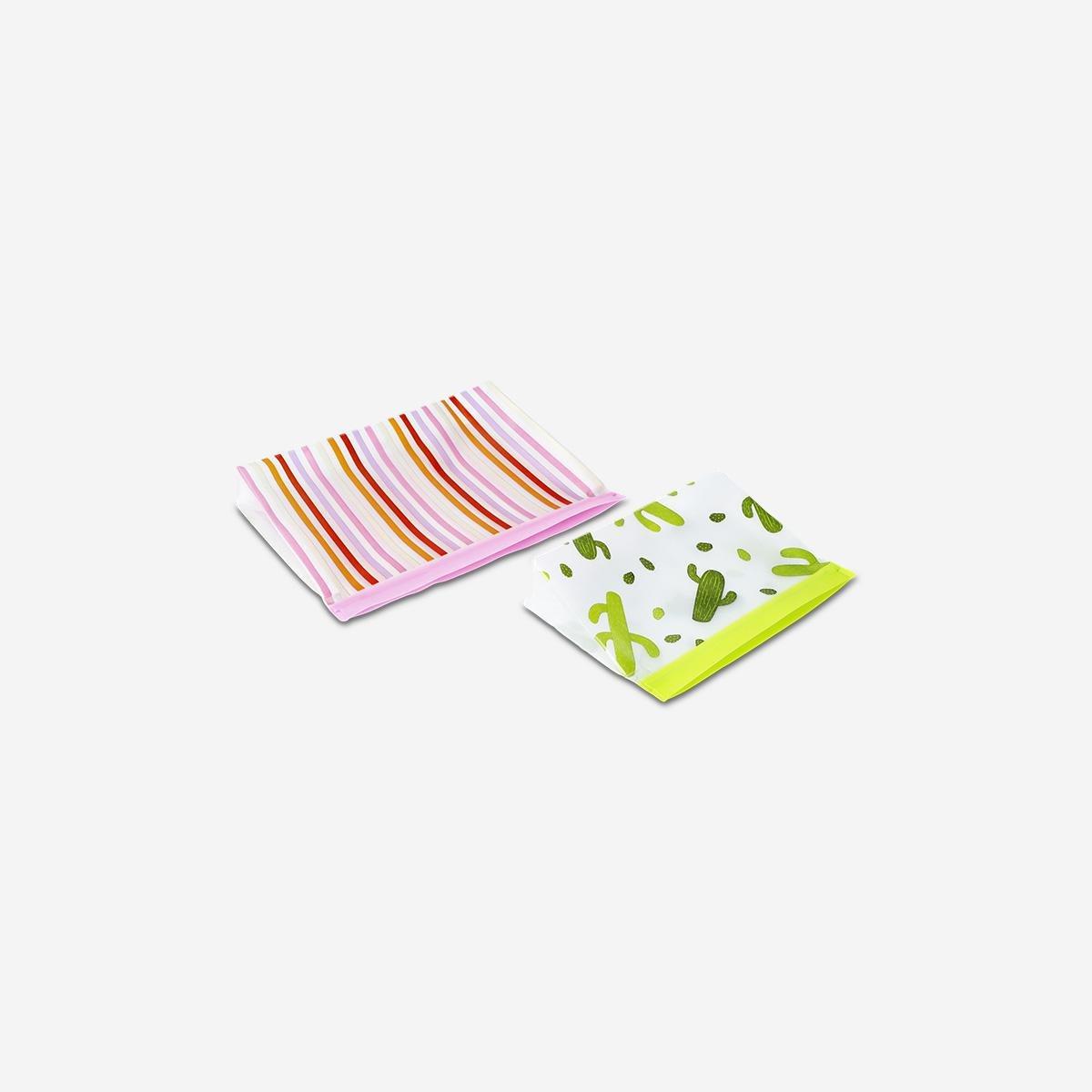 Multicolour Printed Grip Seal Bags, 2 Pcs