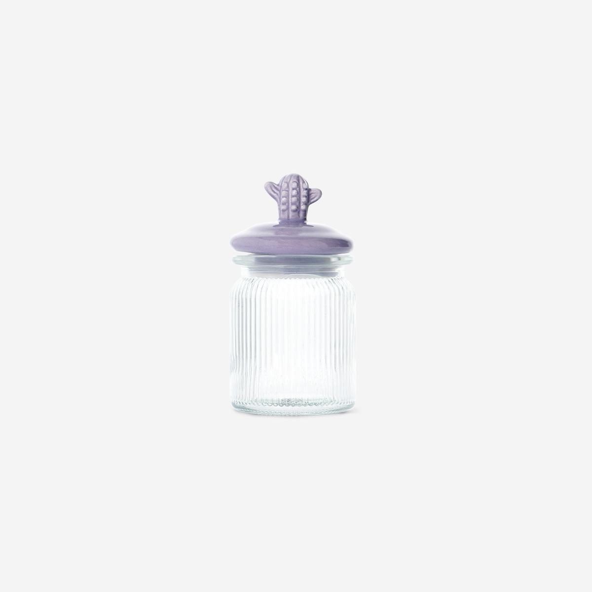 Purple Cactus Storage Jar - 250 Ml