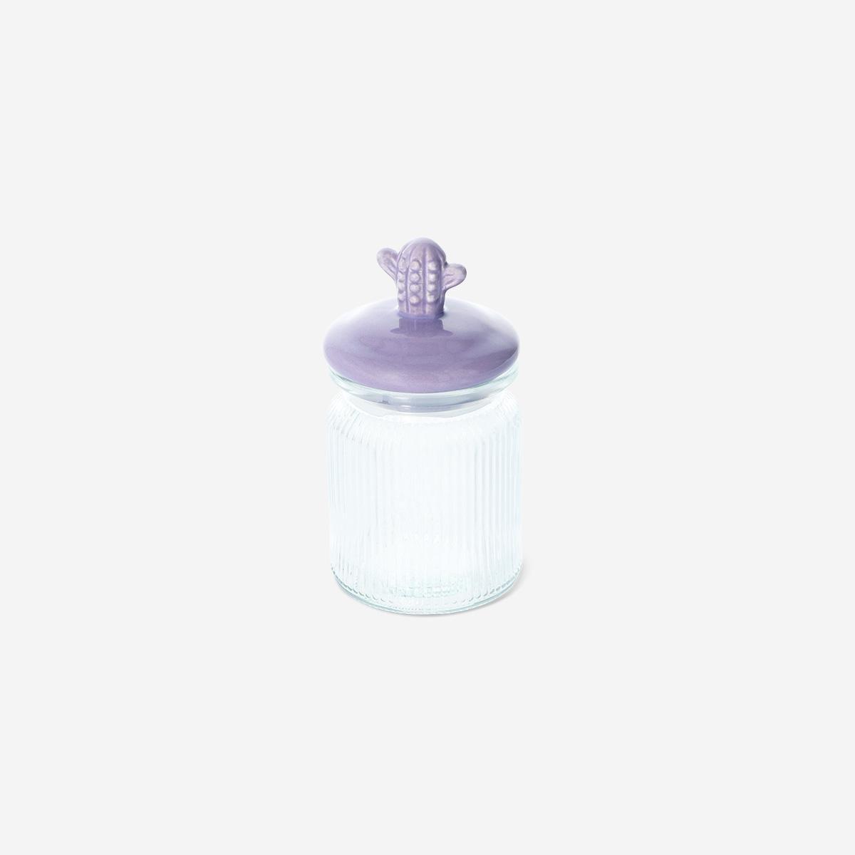 Purple Cactus Storage Jar - 250 Ml