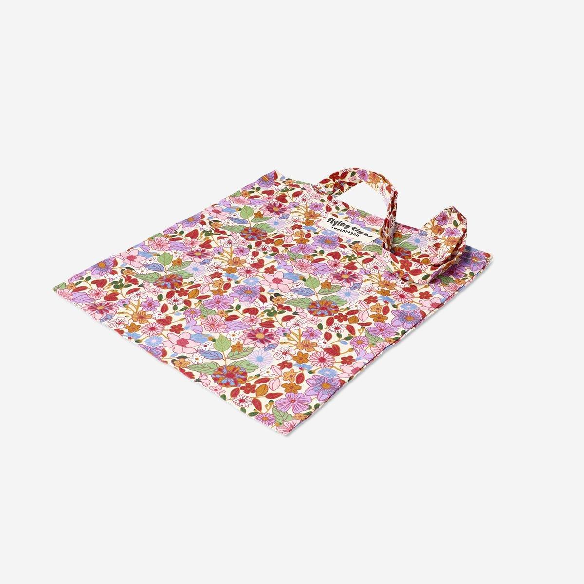 Multicolour Tote Bag With Fall Flowers