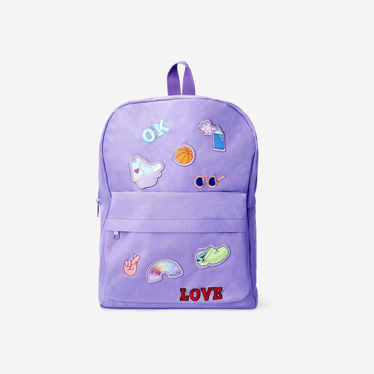 Multicolour Icon Patches Purple Backpack